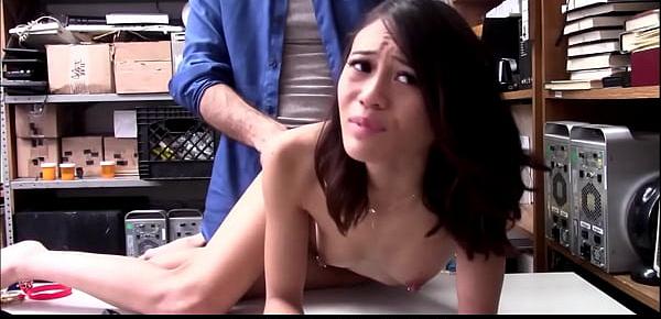  Petite Young Asian Girl Jasmine Grey Caught Stealing Multiple Items Makes Sex Deal With Mall Officer